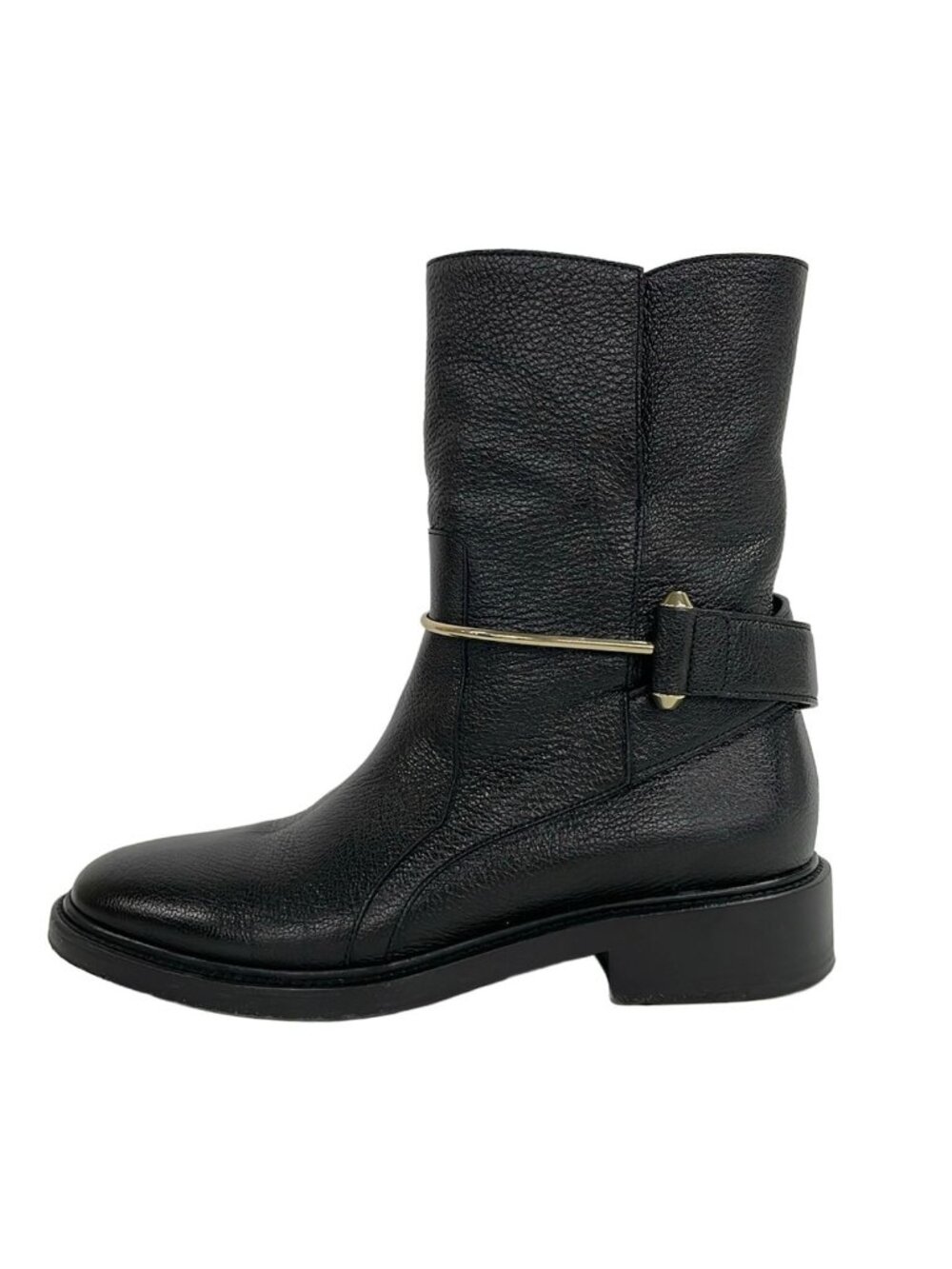 Balenciaga Short Boots Black Leather